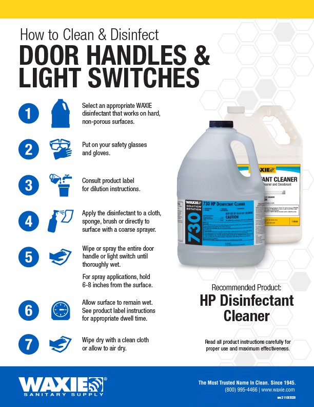 "How to Clean" Sheets Waxie HP Disinfectants